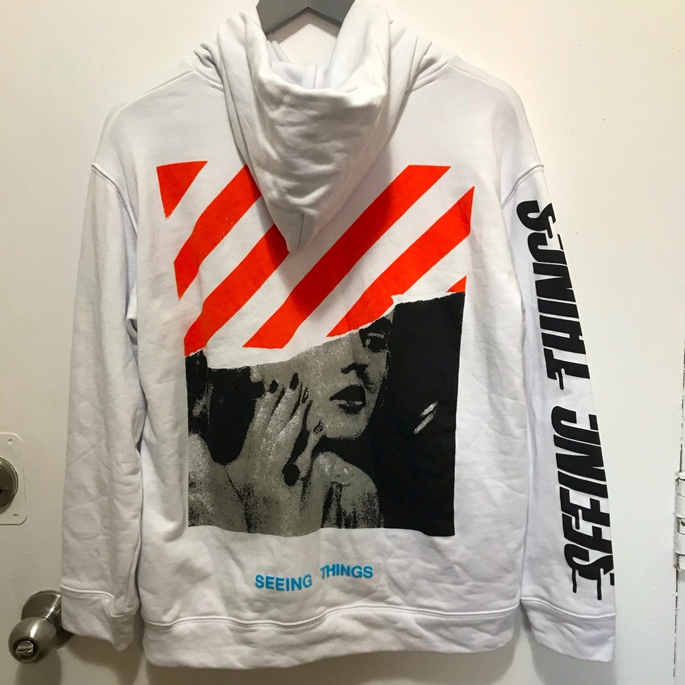 Off White seing things Marilyn Monroe white hoodie size XS